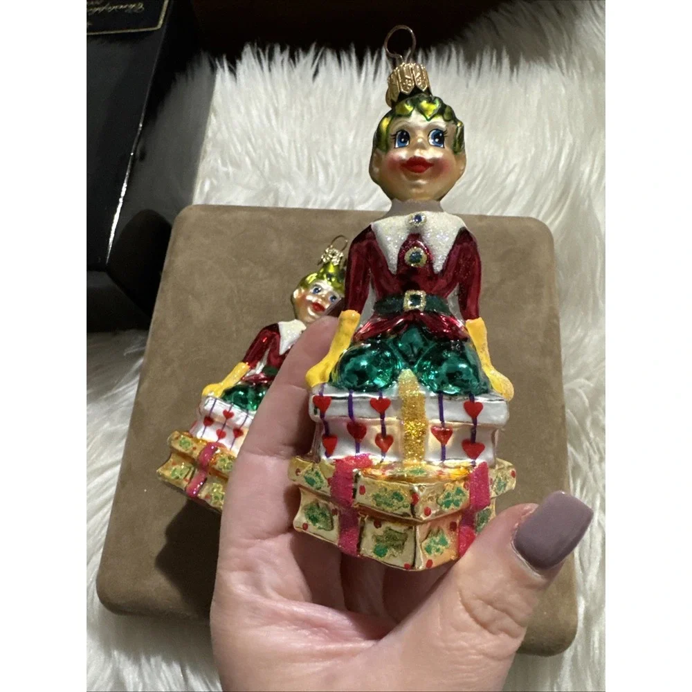 christopher radko lot of 2 Mary Mischief elf christmas ornaments VNTG 2000 w box
